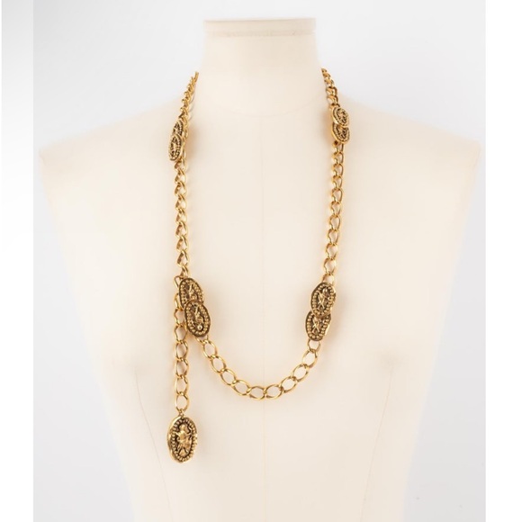 Authentic Chanel ULTRA RARE Vintage Gold Cherub Chain Belt / Necklace - Picture 5 of 15